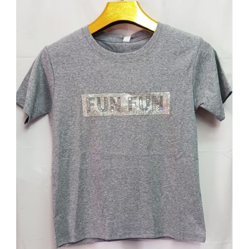 Италианска дамска тениска FUN FUN S-XL размер в сиво.