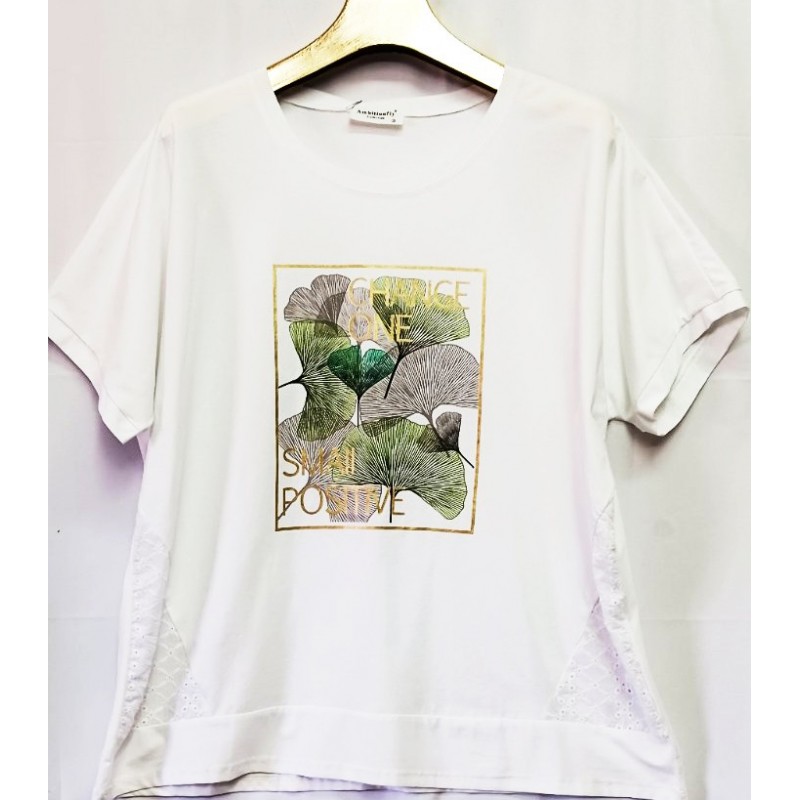 Италианска макси дамска блуза POSITIVE 3XL в бяло.