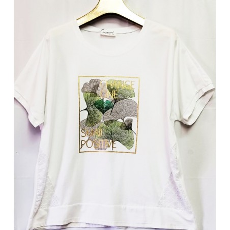 Италианска макси дамска блуза POSITIVE 3XL в бяло.