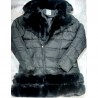 Луксозно зимно дамско яке с пухена якя в черно L-XXL размер внос от ИТАЛИЯ.