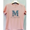 Италианска дамска тениска FOREVER  L-2XL размер в розово.