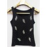 Дамски потник СРЕБЪРНИ ЛИСТА S-XL размер в черно.